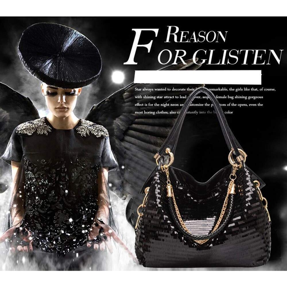 Women Patent Leather Chain Handbags Shoulder Bags for Ladies Sequin - Picture 3 of 4